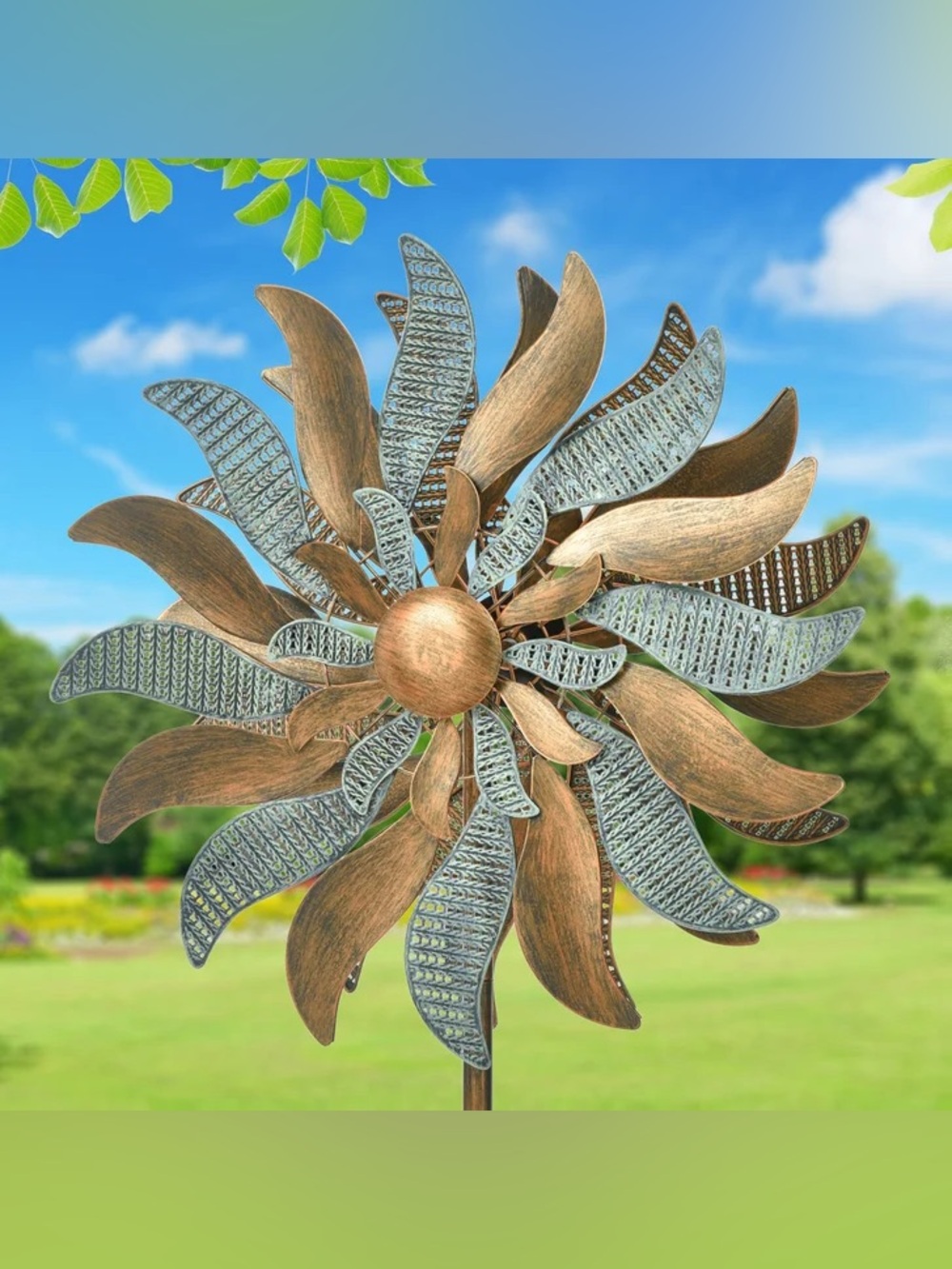 Metal Flower Wind Spinner